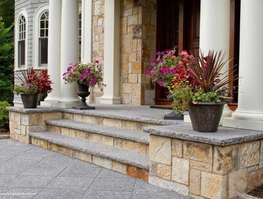 front entry way stone steps